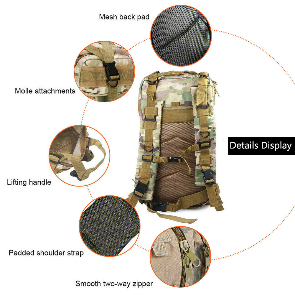 30L Tactical Waterproof Backpack – Outdoor Survival Rucksack
