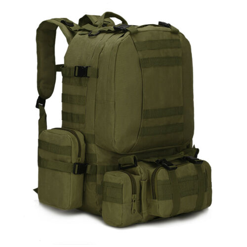 Military Tactical 60L Backpack with 3 MOLLE Detachable Bags