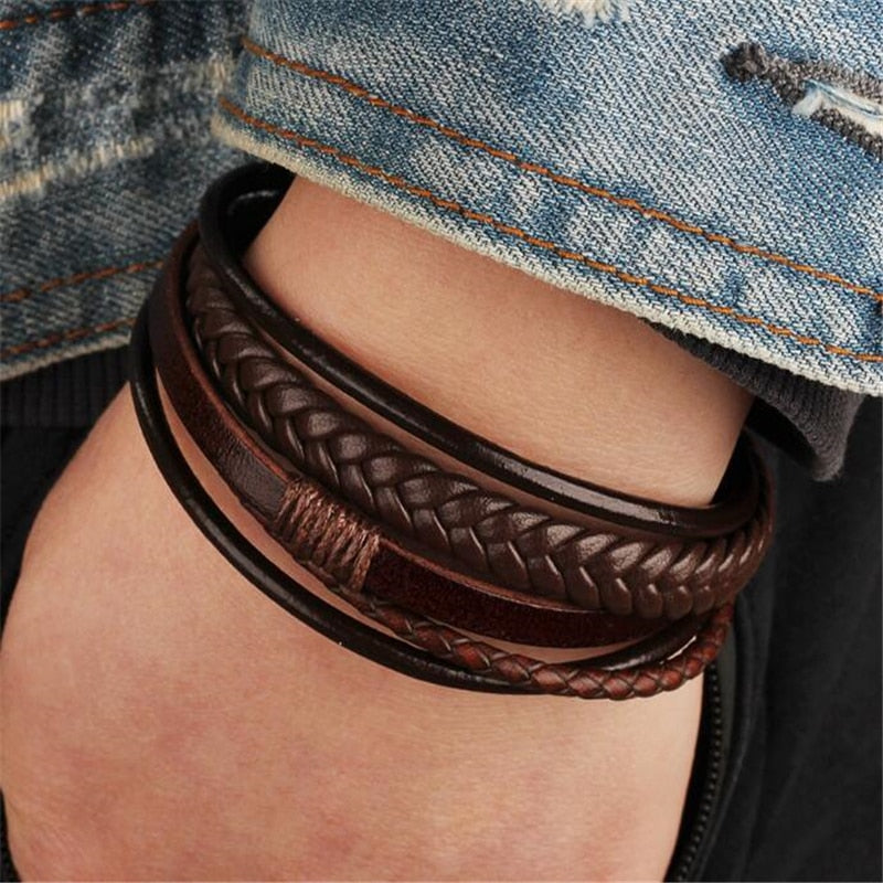 Forge Geometric Leather Bracelet