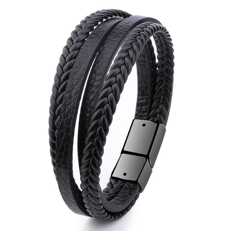 Forge Geometric Leather Bracelet