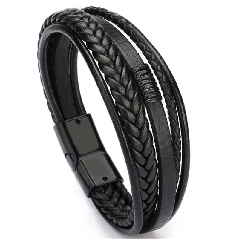Forge Geometric Leather Bracelet