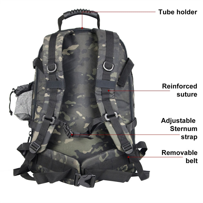60L Military Tactical Backpack – Expandable Outdoor Rucksack with MOLLE System