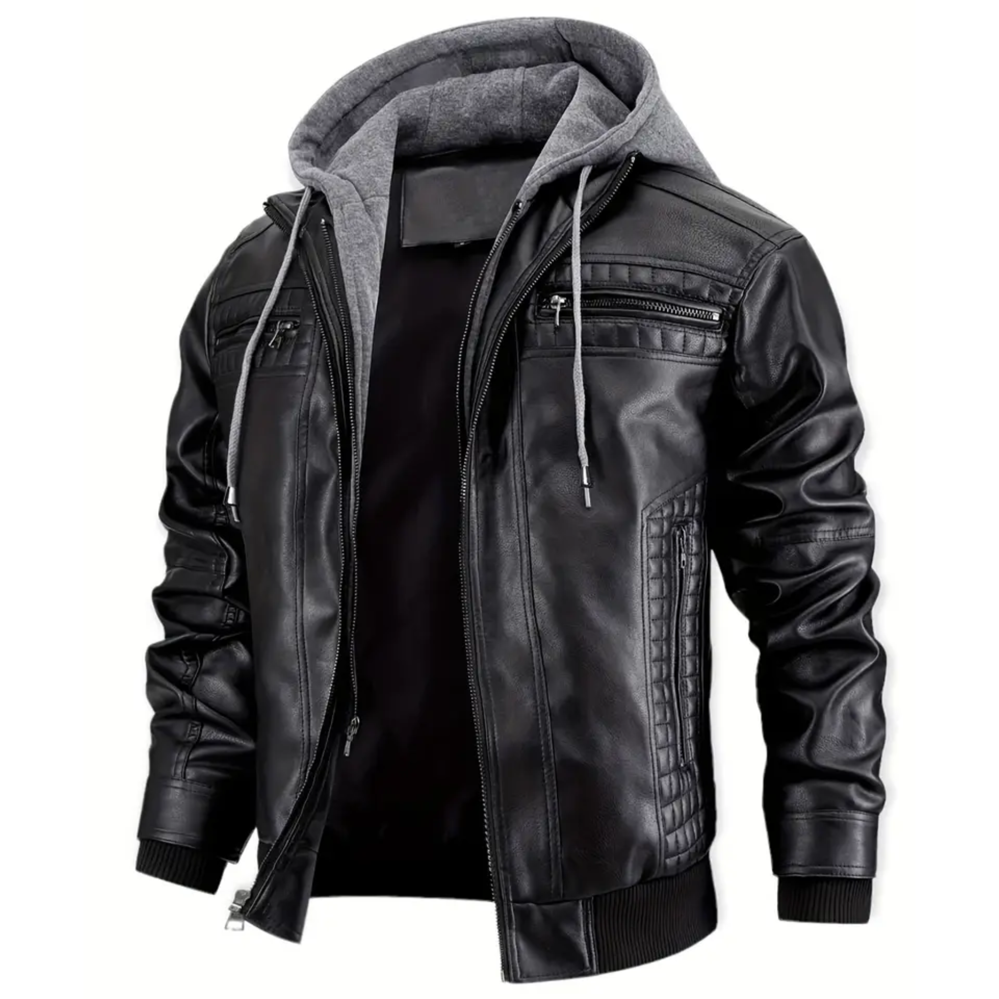 Falcon Hooded Leather Bomber