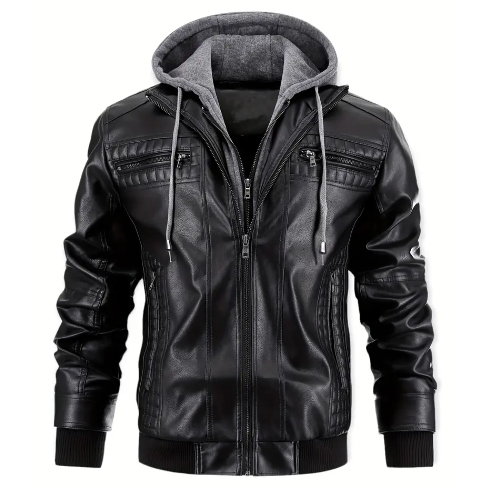 Falcon Hooded Leather Bomber