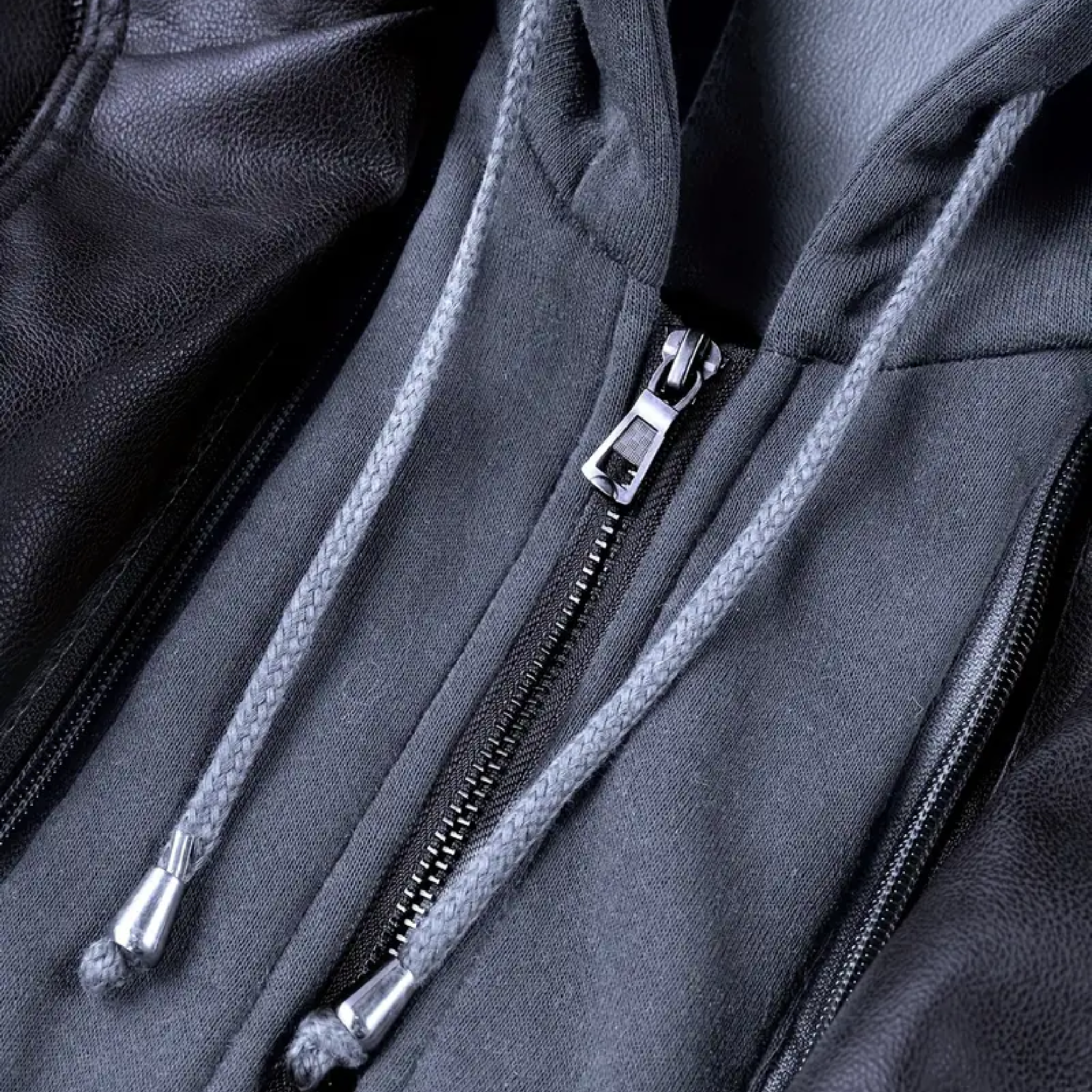 Falcon Hooded Leather Bomber