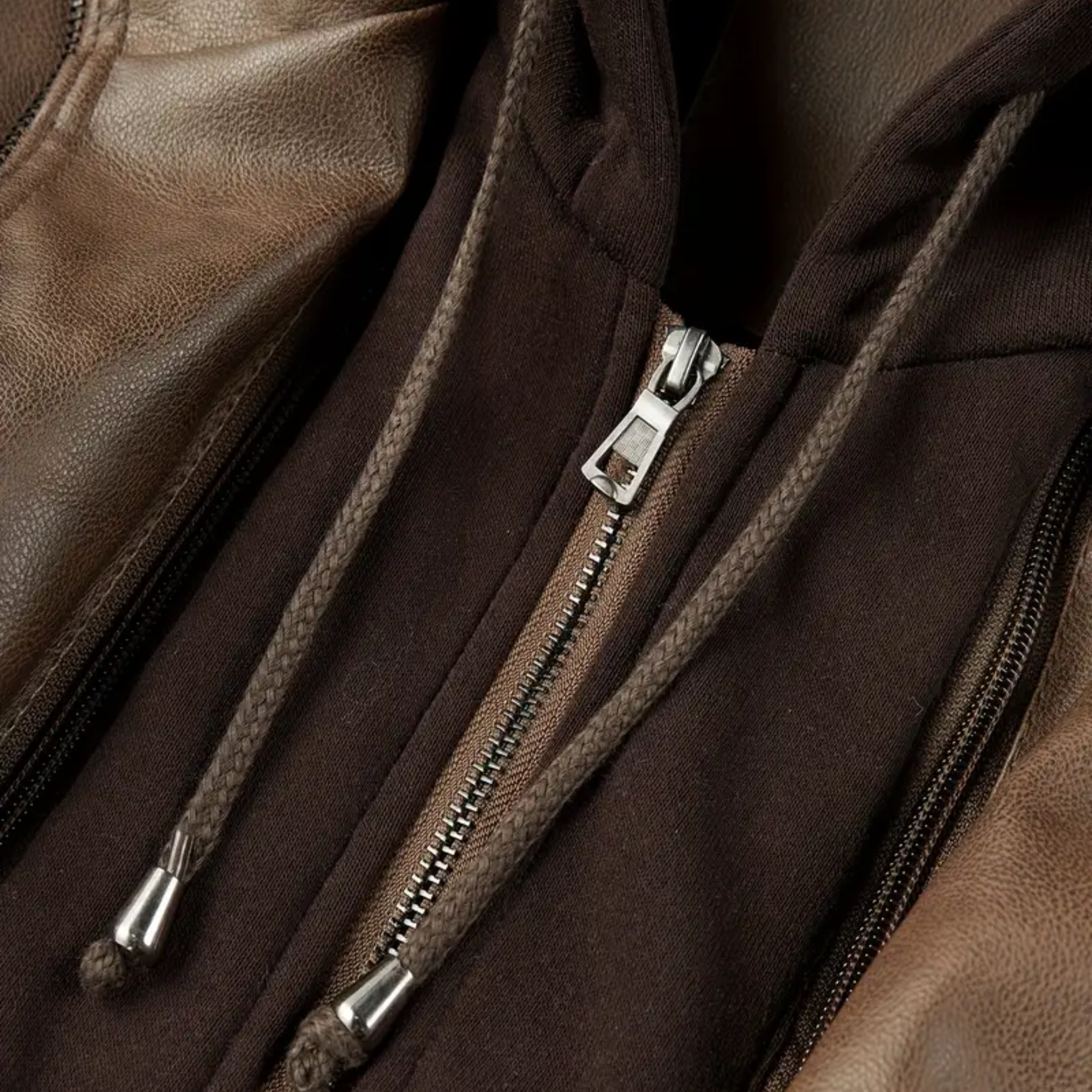 Falcon Hooded Leather Bomber