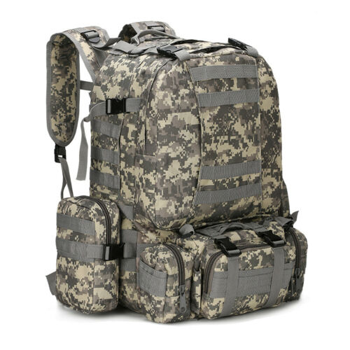 Military Tactical 60L Backpack with 3 MOLLE Detachable Bags