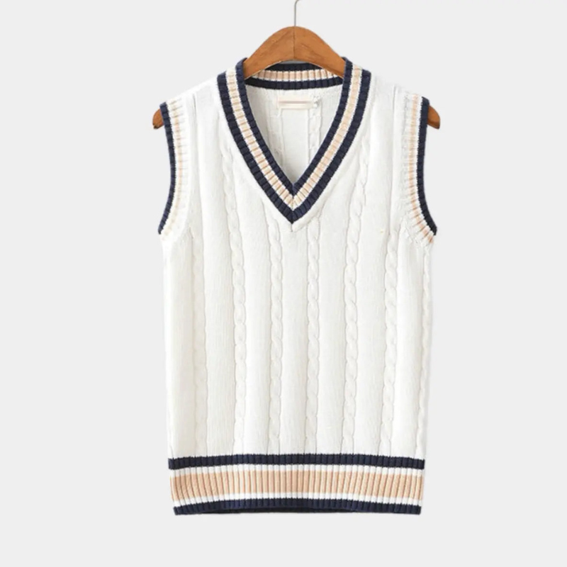 Contrast Trim Knit Sweater Vest