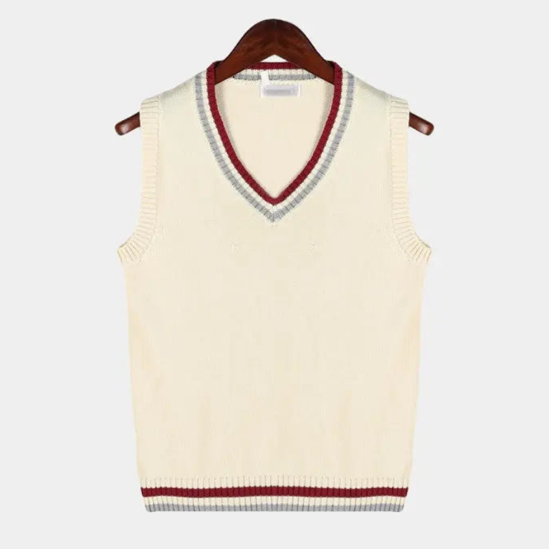 Contrast Trim Knit Sweater Vest
