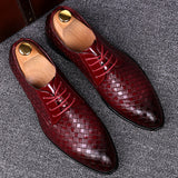 Embossed Lace-Up Dress Shoes