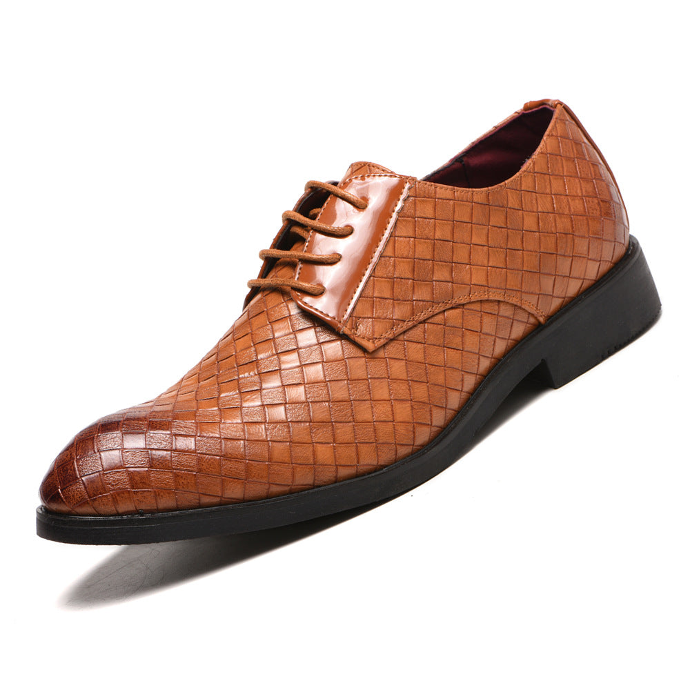 Embossed Lace-Up Dress Shoes