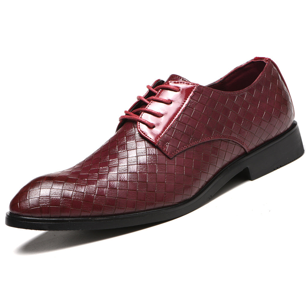 Embossed Lace-Up Dress Shoes