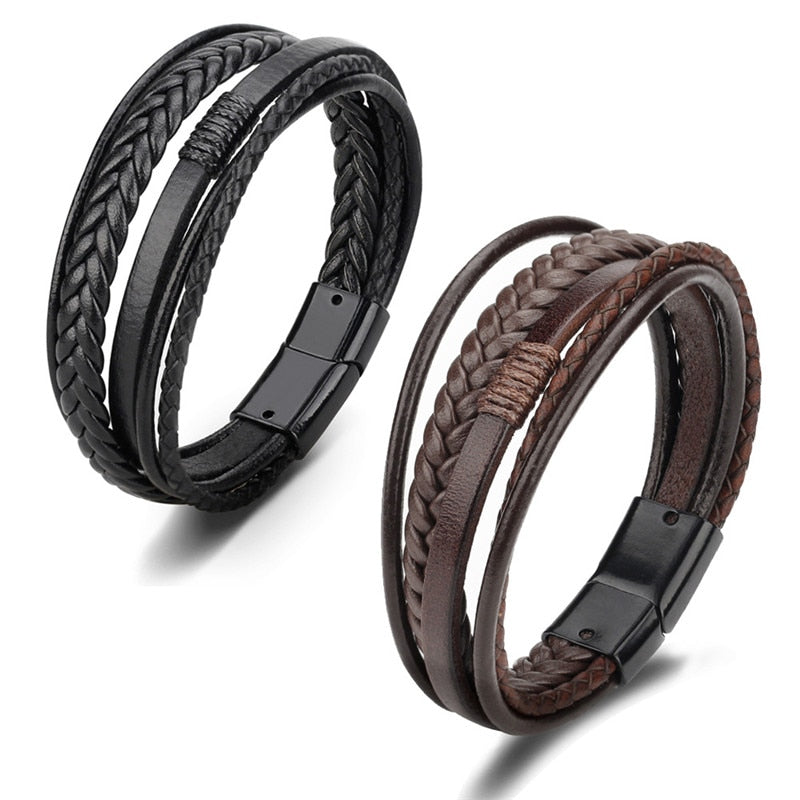 Forge Geometric Leather Bracelet