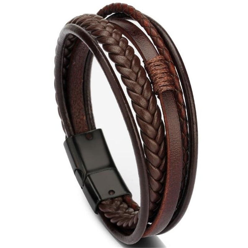 Forge Geometric Leather Bracelet