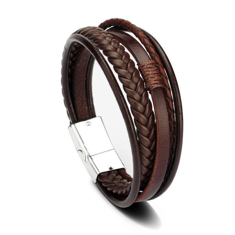 Forge Geometric Leather Bracelet
