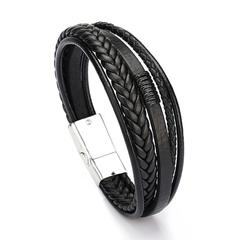 Forge Geometric Leather Bracelet