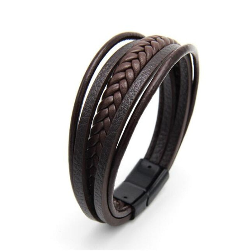 Forge Geometric Leather Bracelet