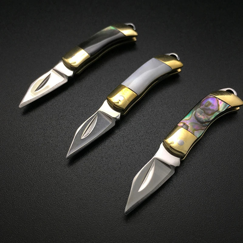 Mini Brass Shell Folding Knife