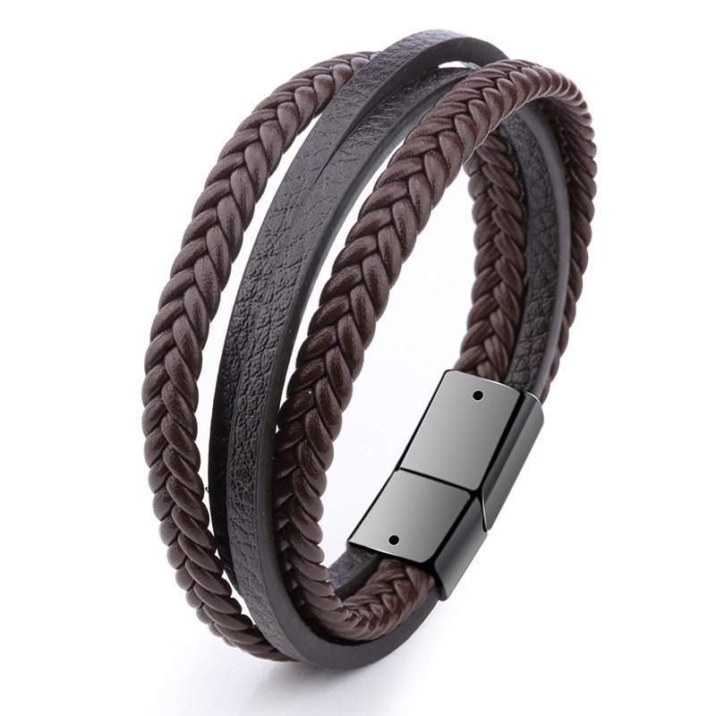 Forge Geometric Leather Bracelet