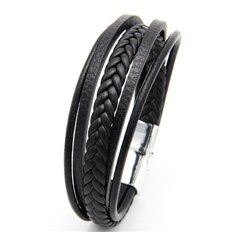 Forge Geometric Leather Bracelet