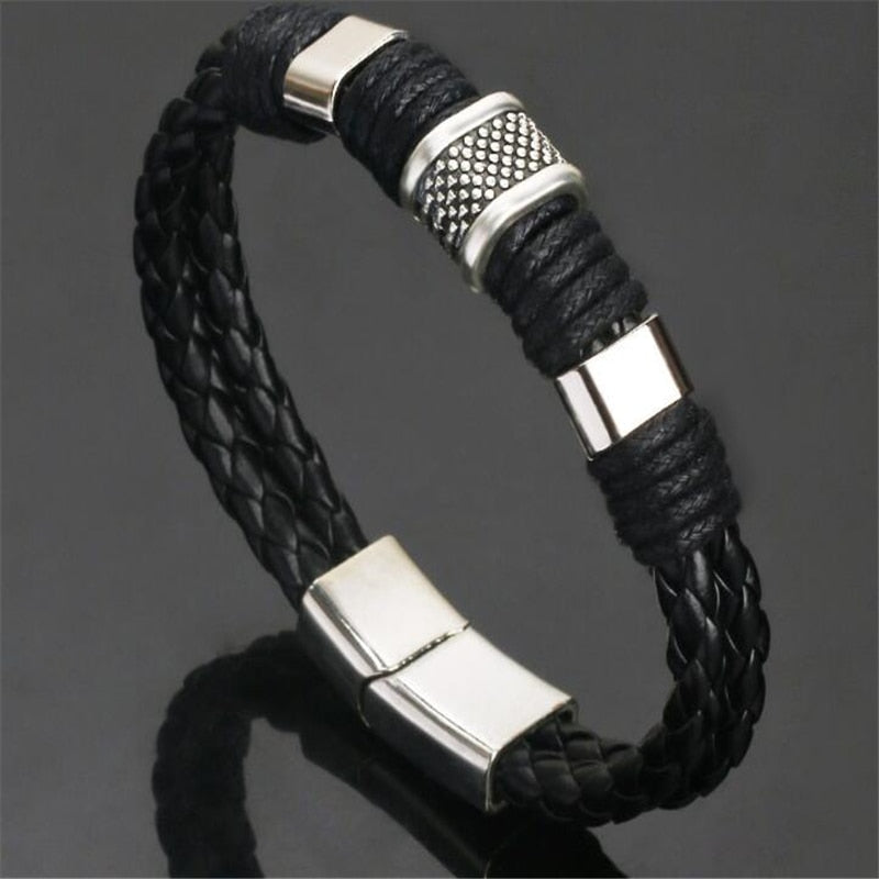 Forge Geometric Leather Bracelet