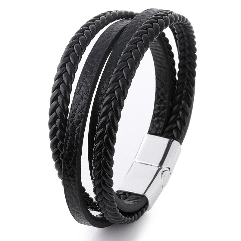 Forge Geometric Leather Bracelet