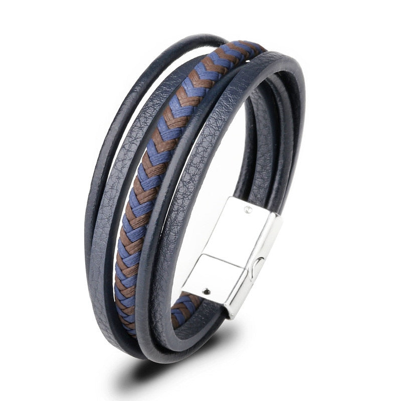 Forge Geometric Leather Bracelet