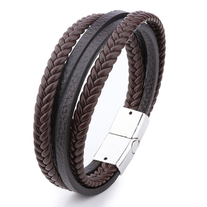Forge Geometric Leather Bracelet