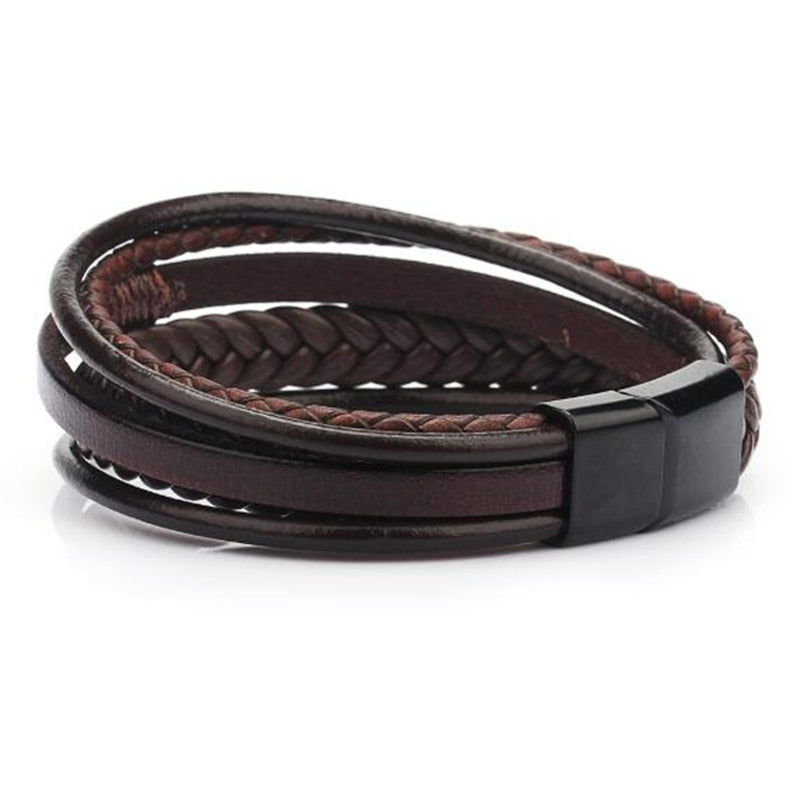 Forge Geometric Leather Bracelet