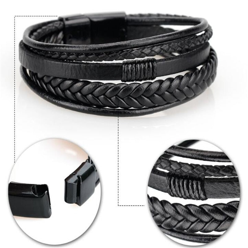 Forge Geometric Leather Bracelet