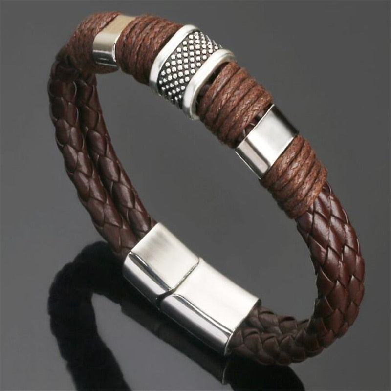 Forge Geometric Leather Bracelet