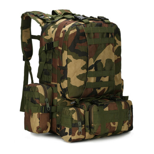 Military Tactical 60L Backpack with 3 MOLLE Detachable Bags