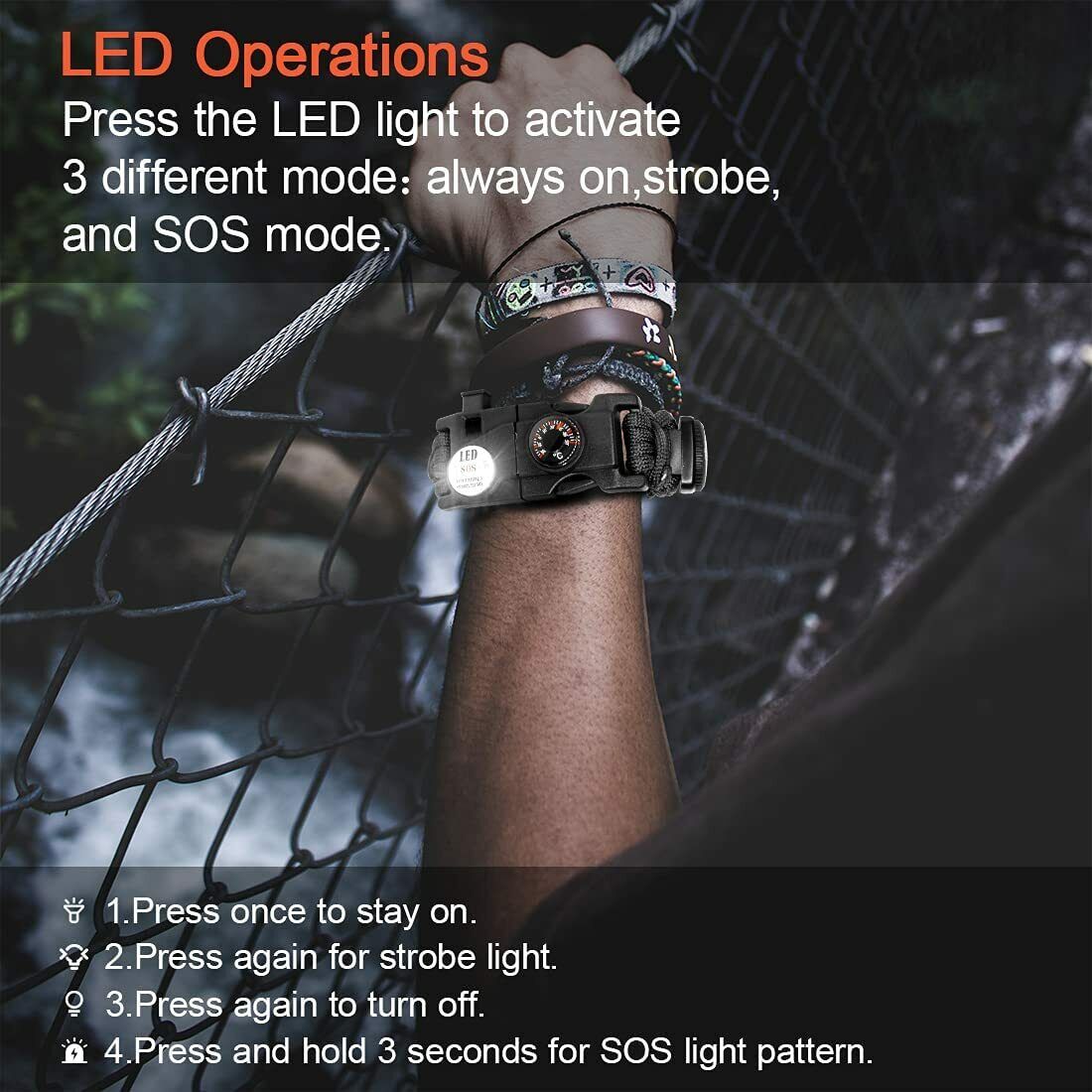 20-in-1 Survival Paracord Bracelet
