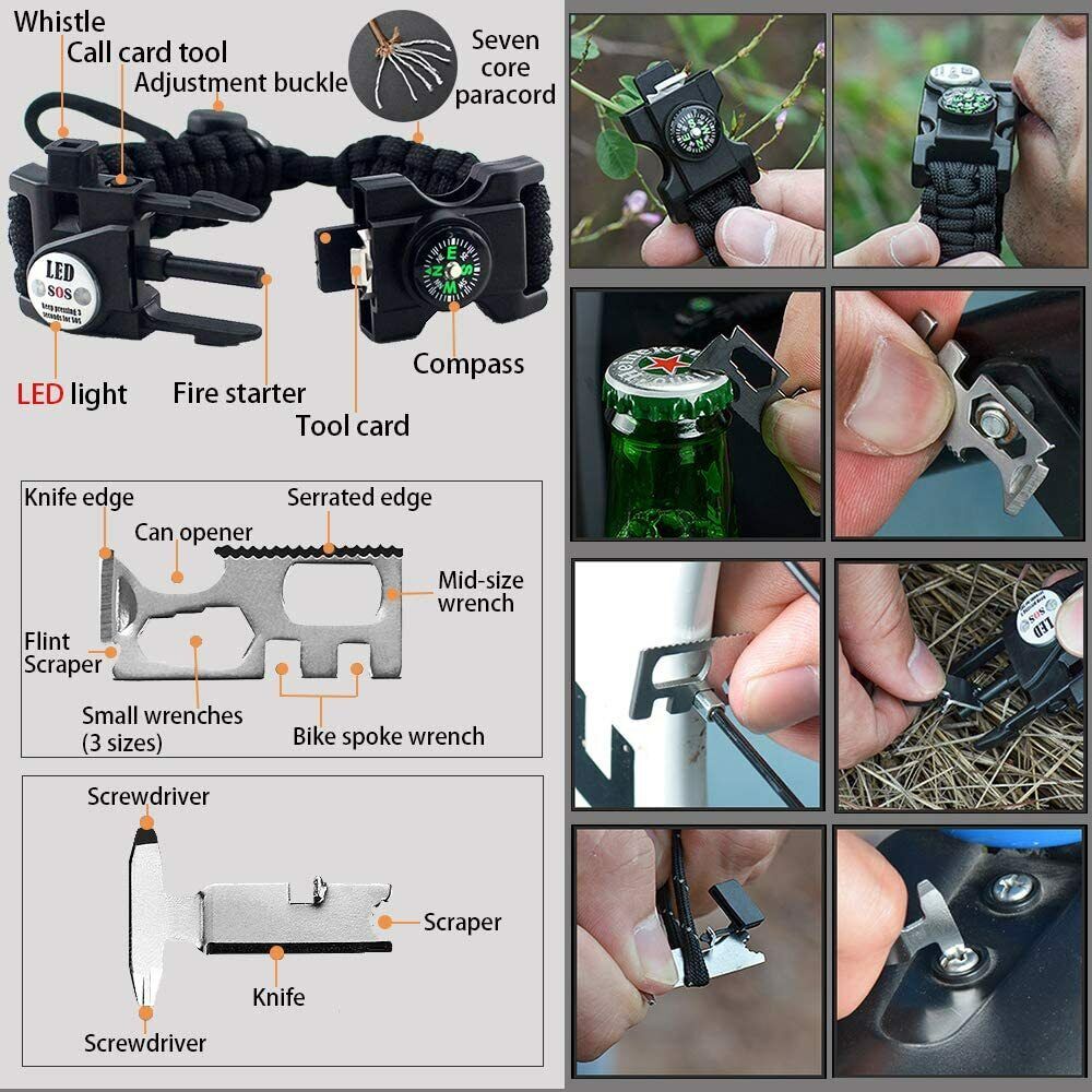 20-in-1 Survival Paracord Bracelet
