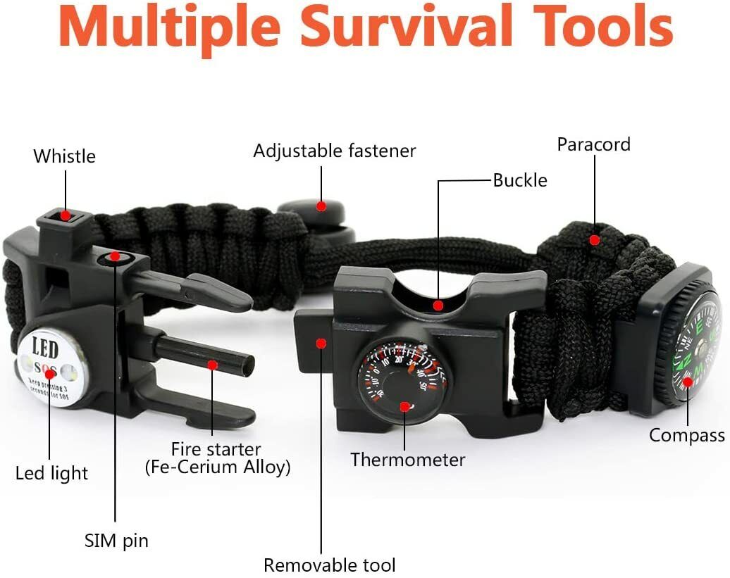 20-in-1 Survival Paracord Bracelet